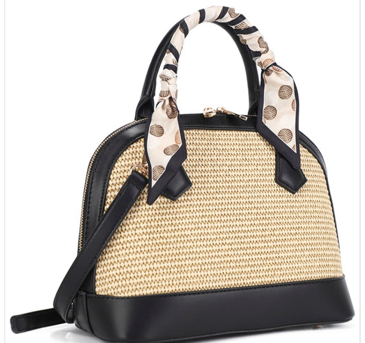 Cary Woven Satchel Bag