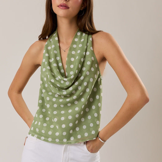 Cece Polka Dot Top