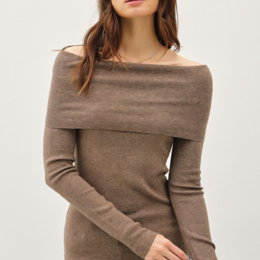 Mila Sweater Top (Brown)