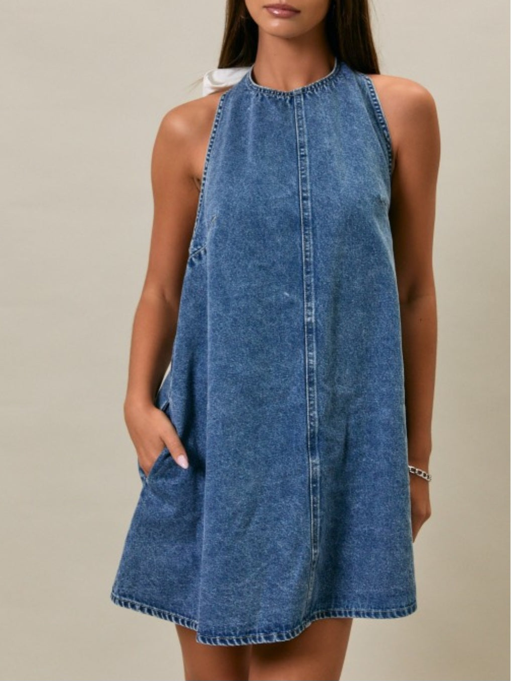 Harley Denim Bow Dress