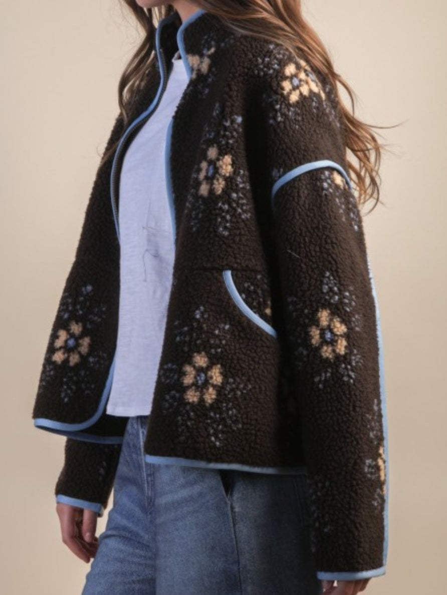 Floral Sherpa Jacket