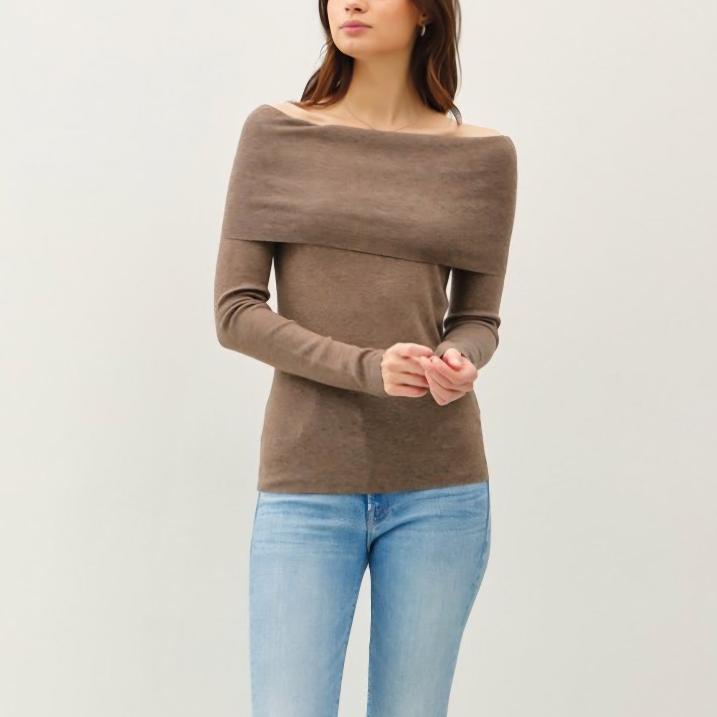 Mila Sweater Top (Brown)