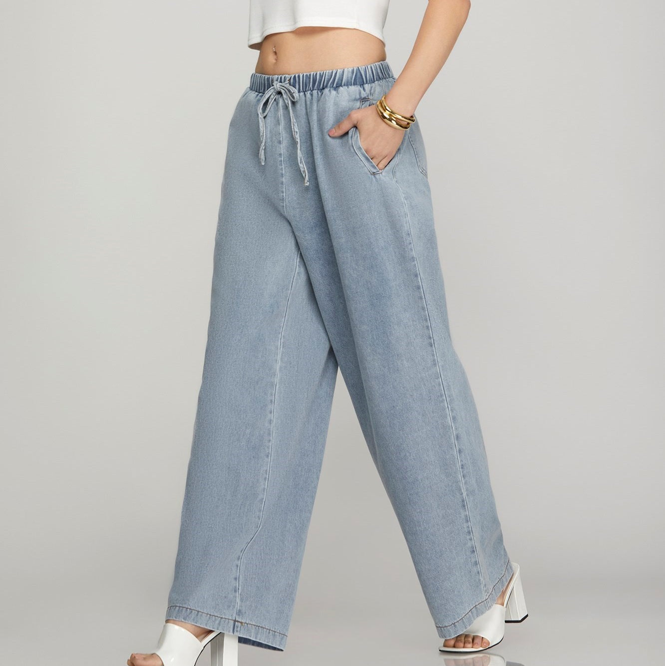 Wide Denim Pants