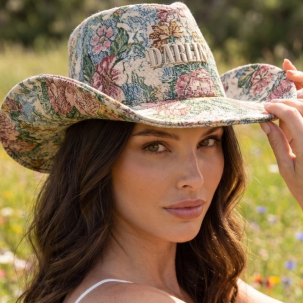Floral Tapestry Cowboy Hat