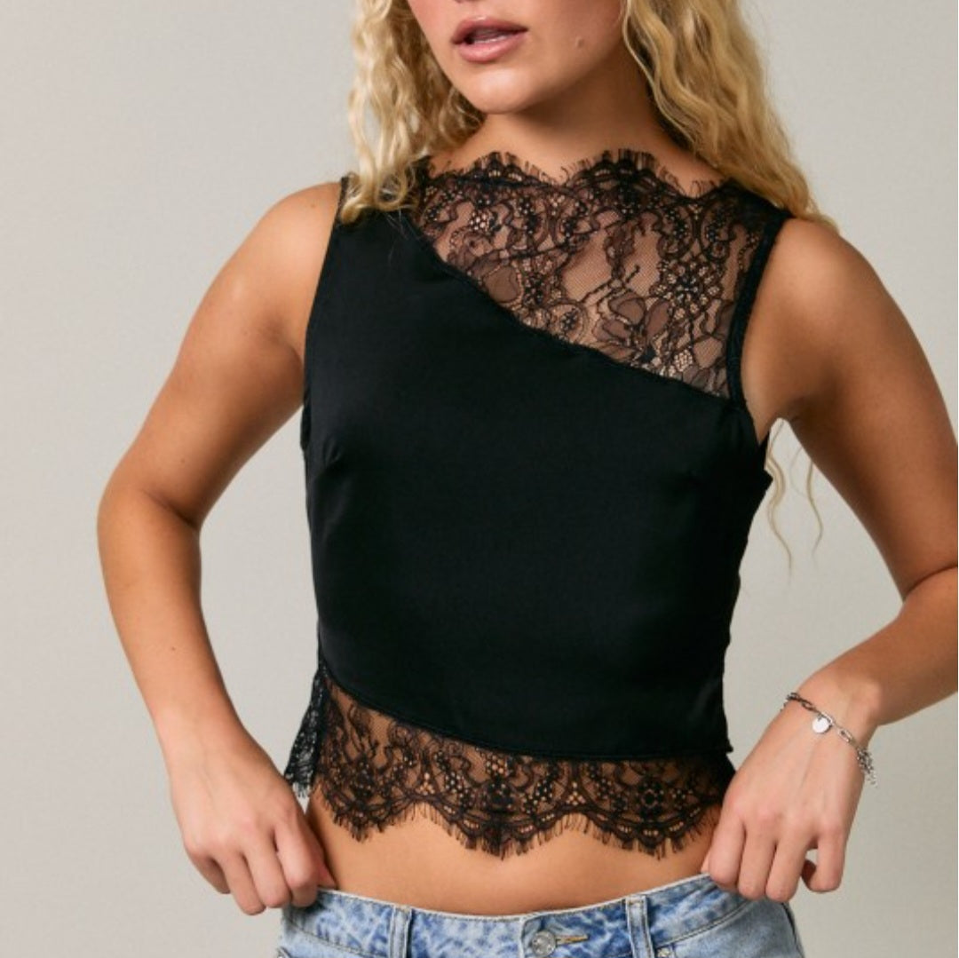 Lula Black Lace Top