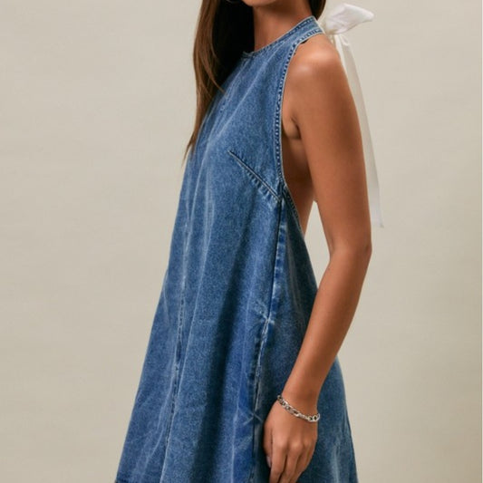 Harley Denim Bow Dress