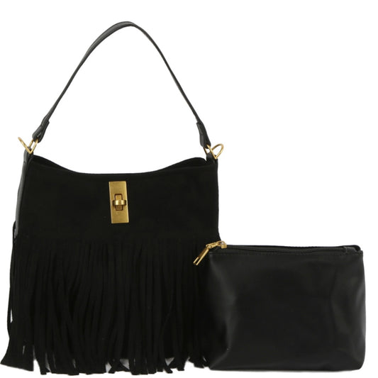 Fringe Bucket Purse Set
