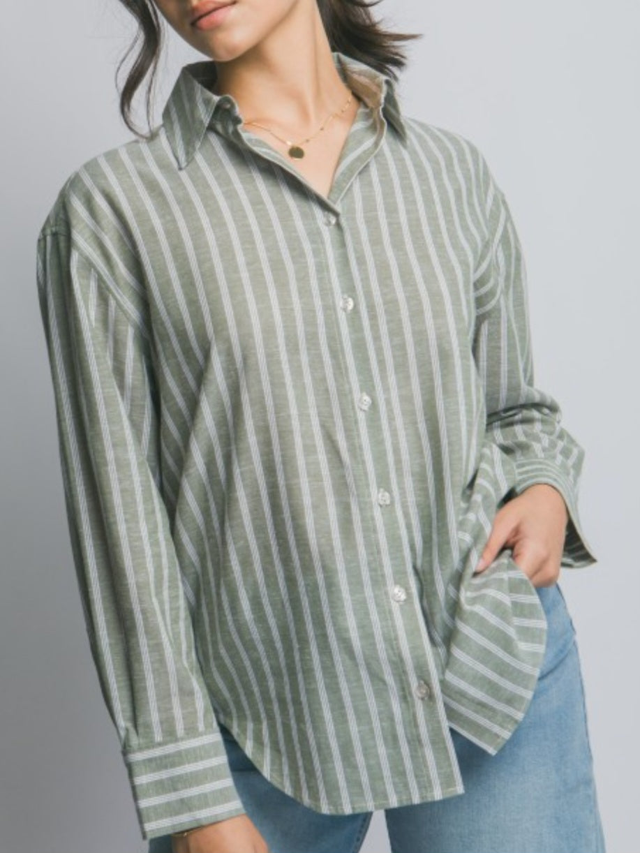 Ely Stripe Top (Green)