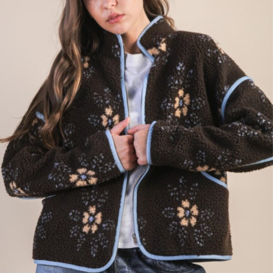 Floral Sherpa Jacket