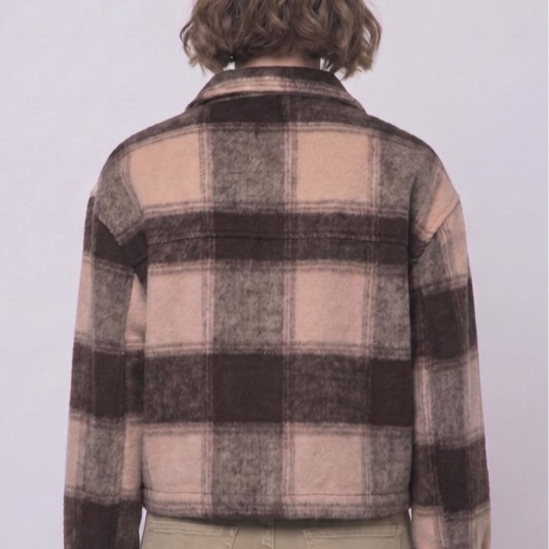 Elle Plaid Jacket (Brown)