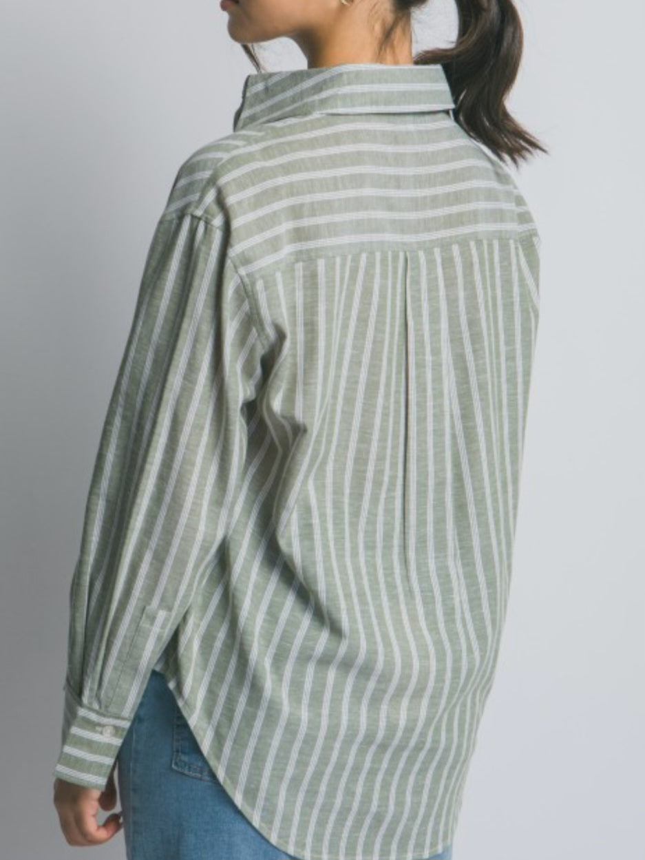 Ely Stripe Top (Green)
