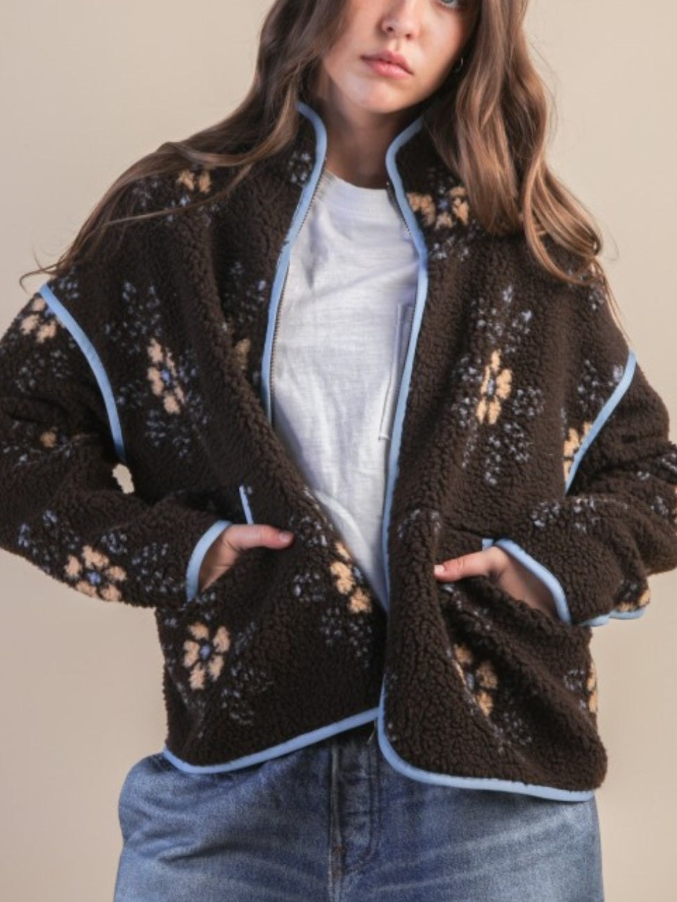 Floral Sherpa Jacket